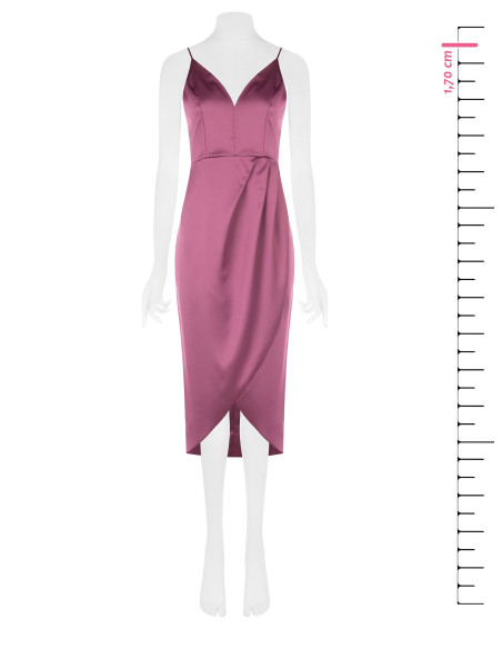 Robe courte asymétrique en satin croisée avec décolleté en V Rinascimento