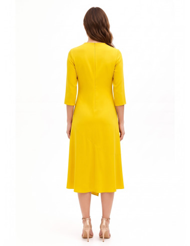 Robe midi fluide en satin mat avec bas asymétrique Rinascimento