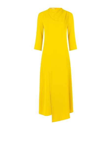 Robe midi fluide en satin mat avec bas asymétrique Rinascimento