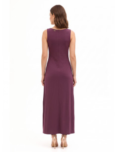 Robe longue fluide en viscose mélangée avec nœud central Rinascimento 2