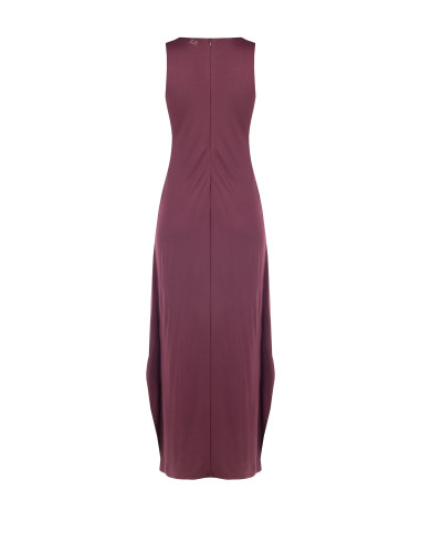 Robe longue fluide en viscose mélangée avec nœud central Rinascimento