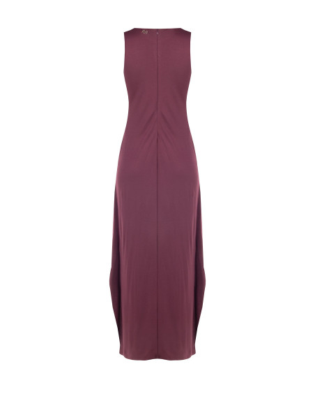 Robe longue fluide en viscose mélangée avec nœud central Rinascimento