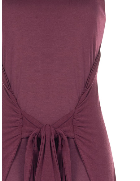 Robe longue fluide en viscose mélangée avec nœud central Rinascimento