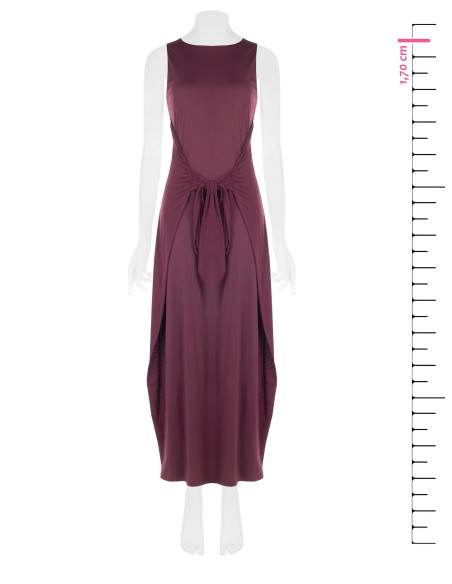 Robe longue fluide en viscose mélangée avec nœud central Rinascimento