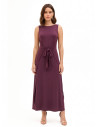 Robe longue fluide en viscose mélangée avec nœud central Rinascimento