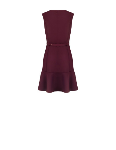 Robe courte en tissu cady avec ceinture rigide assortie et boucle ornée du logo RR Rinascimento