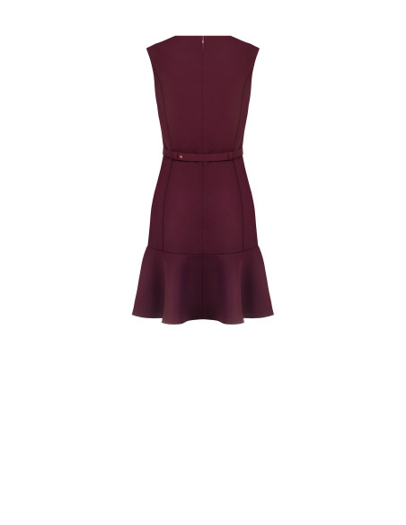 Robe courte en tissu cady avec ceinture rigide assortie et boucle ornée du logo RR Rinascimento