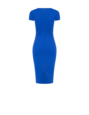 Robe fourreau en scuba crêpe avec volant Rinascimento