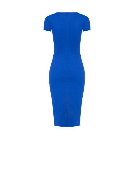 Robe fourreau en scuba crêpe avec volant Rinascimento