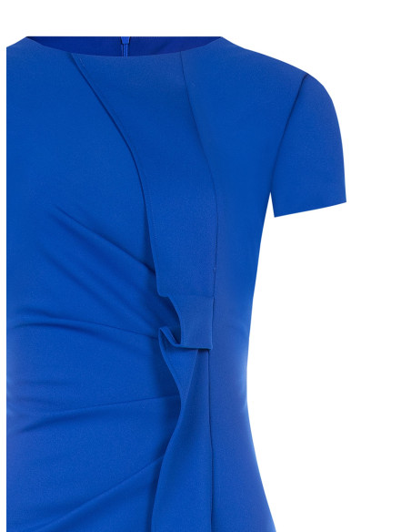 Robe fourreau en scuba crêpe avec volant Rinascimento
