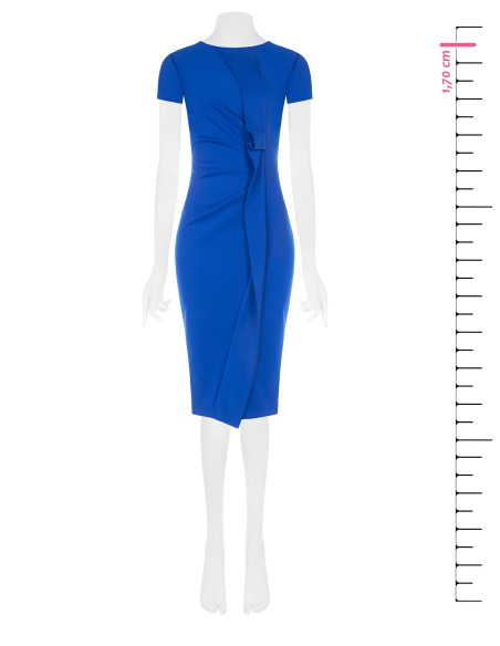 Robe fourreau en scuba crêpe avec volant Rinascimento