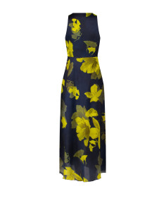 Robe longue fluide en satin légèrement froissé à motif floral Rinascimento 2