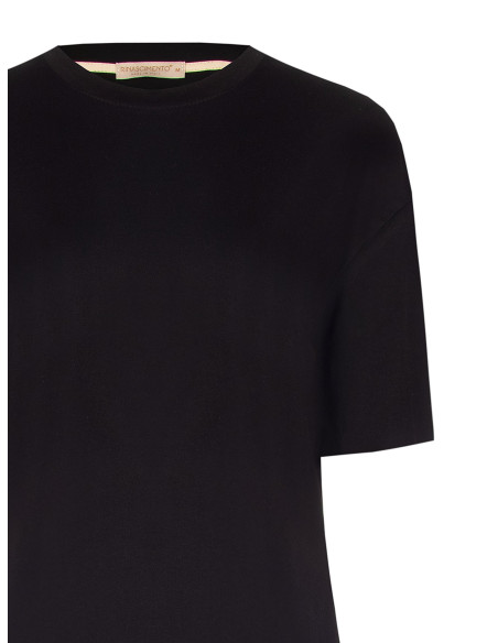 Robe longue style T-shirt en coton avec bas en dentelle Rinascimento