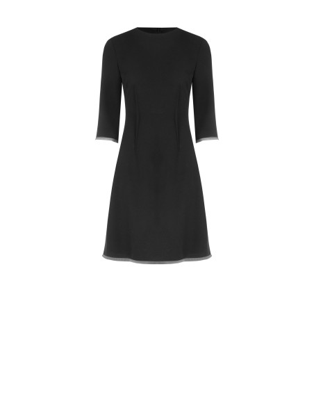 Robe courte évasée en crêpe scuba avec ourlets en tulle Rinascimento