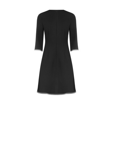 Robe courte évasée en crêpe scuba avec ourlets en tulle Rinascimento
