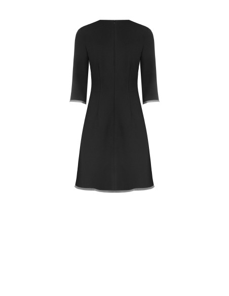 Robe courte évasée en crêpe scuba avec ourlets en tulle Rinascimento