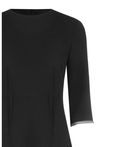 Robe courte évasée en crêpe scuba avec ourlets en tulle Rinascimento