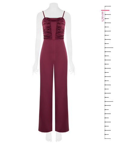 Jumpsuit van satijn met gerimpeld lijfje Rinascimento