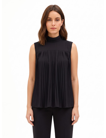 Top ample en georgette plissée Rinascimento