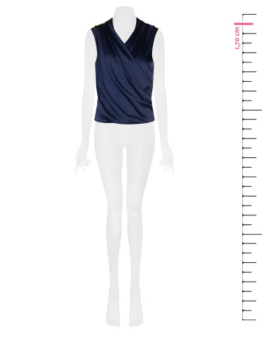 Satijnen blouse met gedrapeerde overslag-V-hals Rinascimento