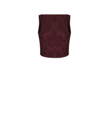 Cropped bustiertop van kant van jacquard met reliëf en lurex Rinascimento