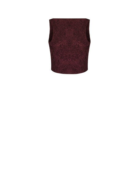 Crop top bustier pointu en jacquard gaufré avec lurex Rinascimento
