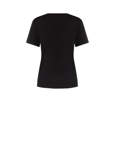 T-shirt regular en coton avec volant et détail bijou Rinascimento