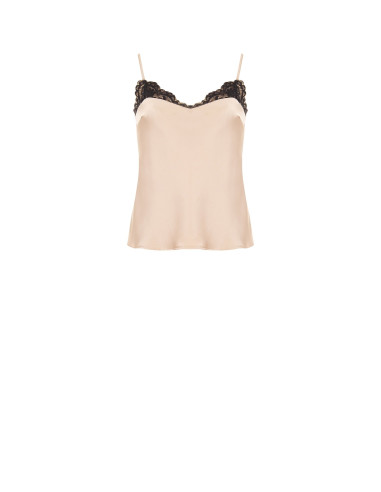 Top fluide en satin avec détails en dentelle Rinascimento