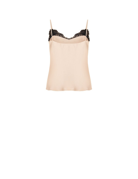 Top fluide en satin avec détails en dentelle Rinascimento