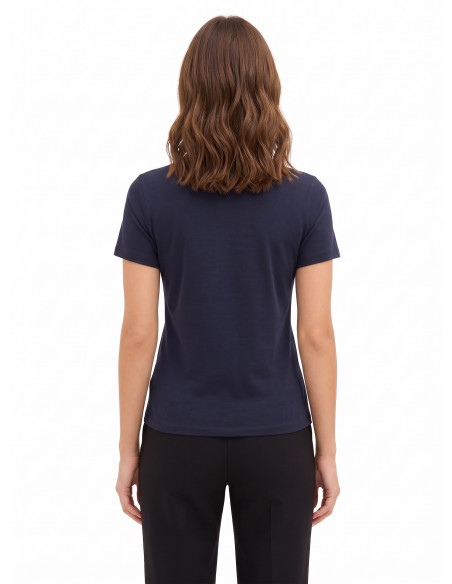 T-shirt regular en coton mélangé avec logo brodé Rinascimento