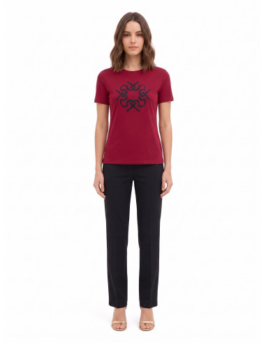 T-shirt regular en coton avec logo imprimé en relief Rinascimento