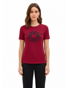 T-shirt regular en coton avec logo imprimé en relief Rinascimento