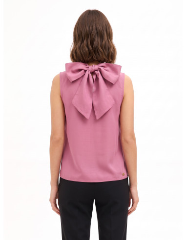 Vloeiende blouse van lyocellmix met strik aan de achterkant Rinascimento
