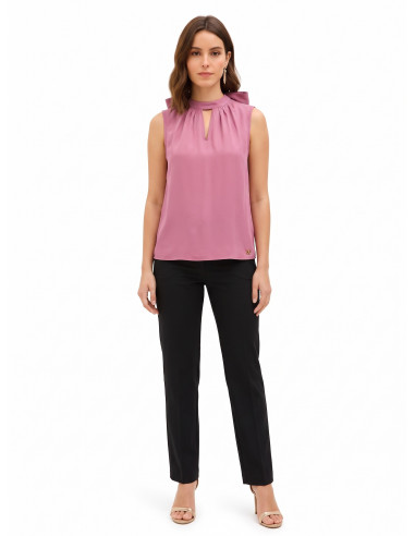 Vloeiende blouse van lyocellmix met strik aan de achterkant Rinascimento