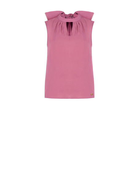 Blouse fluide en mélange de lyocell avec nœud dans le dos Rinascimento