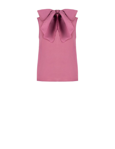 Blouse fluide en mélange de lyocell avec nœud dans le dos Rinascimento