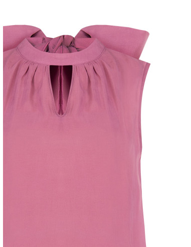 Blouse fluide en mélange de lyocell avec nœud dans le dos Rinascimento