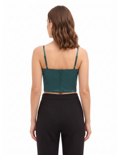 Crop top bustier en satin avec baleines Rinascimento 2
