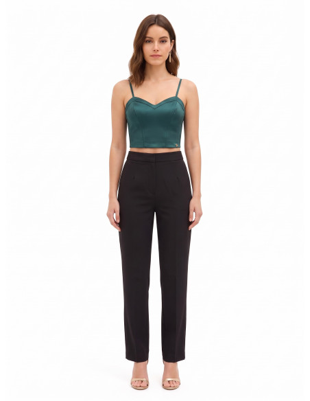 Crop top bustier en satin avec baleines Rinascimento