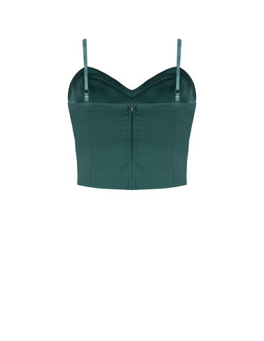 Bustier-croptop van satijn met baleinen Rinascimento