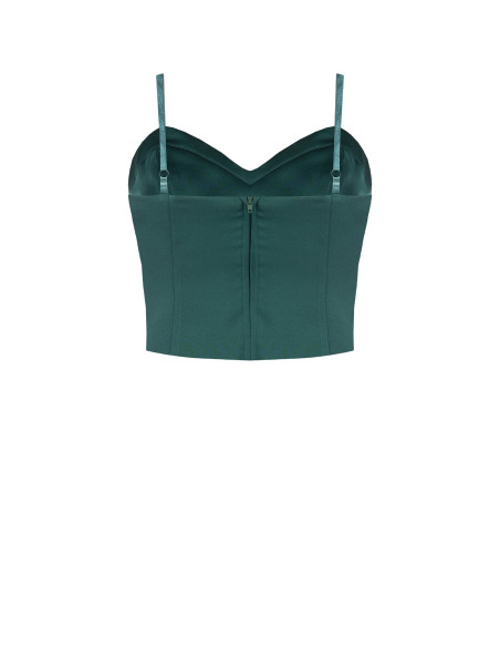 Crop top bustier en satin avec baleines Rinascimento
