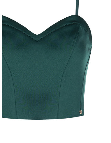 Crop top bustier en satin avec baleines Rinascimento