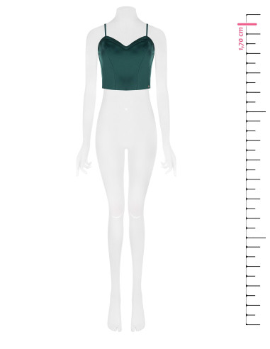 Crop top bustier en satin avec baleines Rinascimento