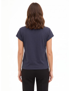 T-shirt regular en coton mélangé avec inscription « Dreamer » en chaîne fine Rinascimento 2