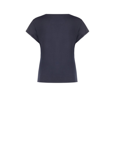 T-shirt regular en coton mélangé avec inscription « Dreamer » en chaîne fine Rinascimento