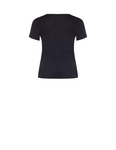 Regular T-shirt van katoenmix met geflockt RR-logomotief Rinascimento