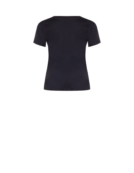T-shirt regular en mélange de coton avec motif logo RR floqué Rinascimento