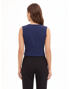 Top croisé en tissu cady avec bouton bijou Rinascimento 2
