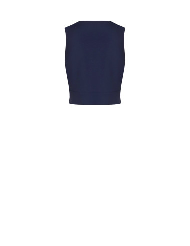 Top croisé en tissu cady avec bouton bijou Rinascimento