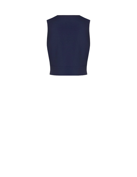 Top croisé en tissu cady avec bouton bijou Rinascimento